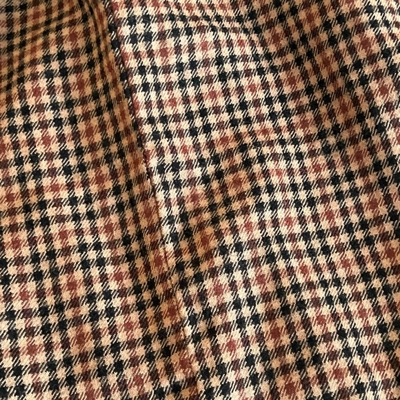 SOLD Vintage Checkered/ Gingham brown made in Japan midi wool skirt - Picture 3 of 6